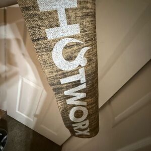 Brown and White Yoga Mat